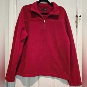 Men's Banana Republic Quarter Zip Fleece Pullover Size Large Red